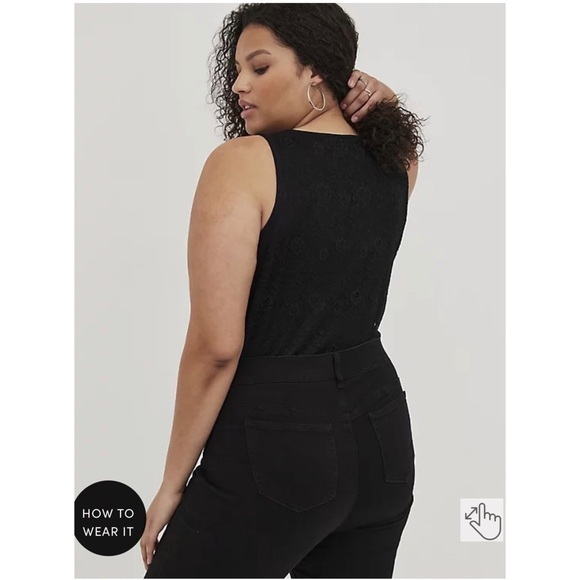 NWT TORRID Surplice Strappy Bodysuit Lace Black Size 5X - Picture 2 of 8